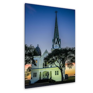 Texas Art Print, Church Steeple Wall Art, New Sweden Lutheran Church (Fine Art Photography)