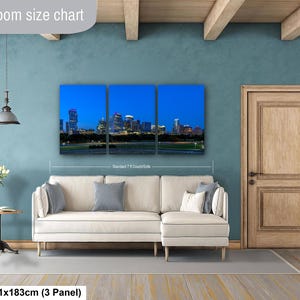 Texas konsttryck, väggkonst med Austins skyline, centrala Austin (konstfotografi) bild 17