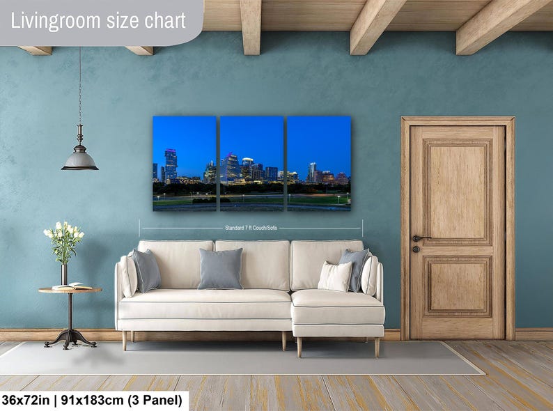 Texas konsttryck, väggkonst med Austins skyline, centrala Austin (konstfotografi) bild 17