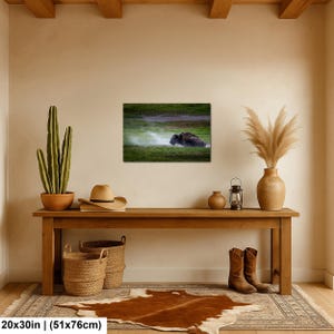 Bison Dust Bath Yellowstone Lamar Valley Fine Art 20x30 inches