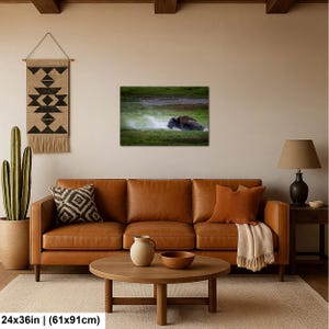 Bison Dust Bath Yellowstone Lamar Valley Fine Art 24x36 inches