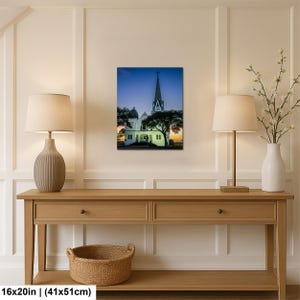 Konsttryck i Texas, väggkonst med kyrktorn, New Sweden Lutheran Church (konstfotografi) 16x20 inches