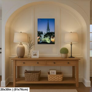 Konsttryck i Texas, väggkonst med kyrktorn, New Sweden Lutheran Church (konstfotografi) 20x30 inches