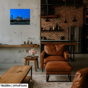 Texas konsttryck, väggkonst med Austins skyline, centrala Austin (konstfotografi) 16x20 inches