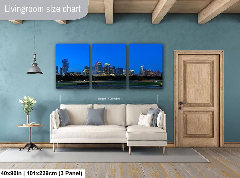 Texas konsttryck, väggkonst med Austins skyline, centrala Austin (konstfotografi) bild 19