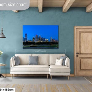 Texas konsttryck, väggkonst med Austins skyline, centrala Austin (konstfotografi) bild 15