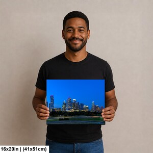 Texas konsttryck, väggkonst med Austins skyline, centrala Austin (konstfotografi) bild 4