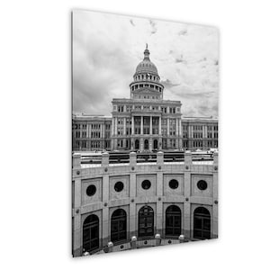 Texas Art Print, Austin Wall Art, Texas Capitol, Black and White Architecture, Fine Art Photography