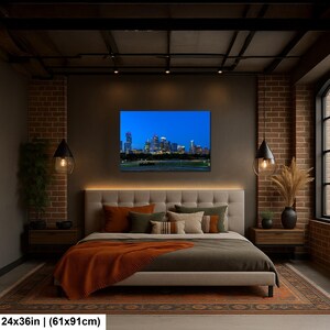Texas konsttryck, väggkonst med Austins skyline, centrala Austin (konstfotografi) bild 7