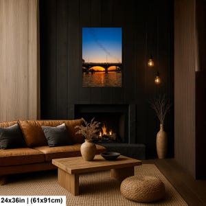 Texas Art Print, Austin Bats Wall Art, Congress Avenue Bridge at Sunset (Fine Art Photography) 24x36 inches