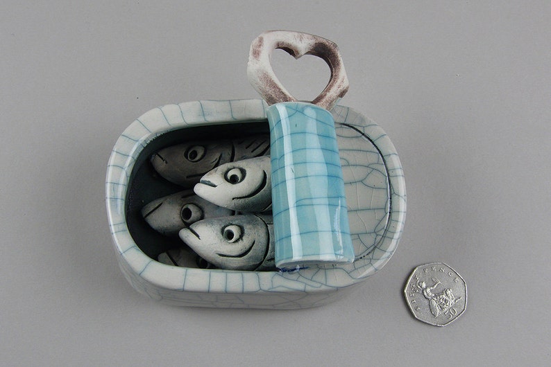Ceramic Sardines in a Tin Etsy