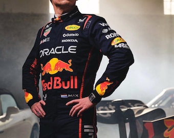 F1-racepak Red Bull marineblauw motorsportcoureur jumpsuit Formule 1 race-outfit