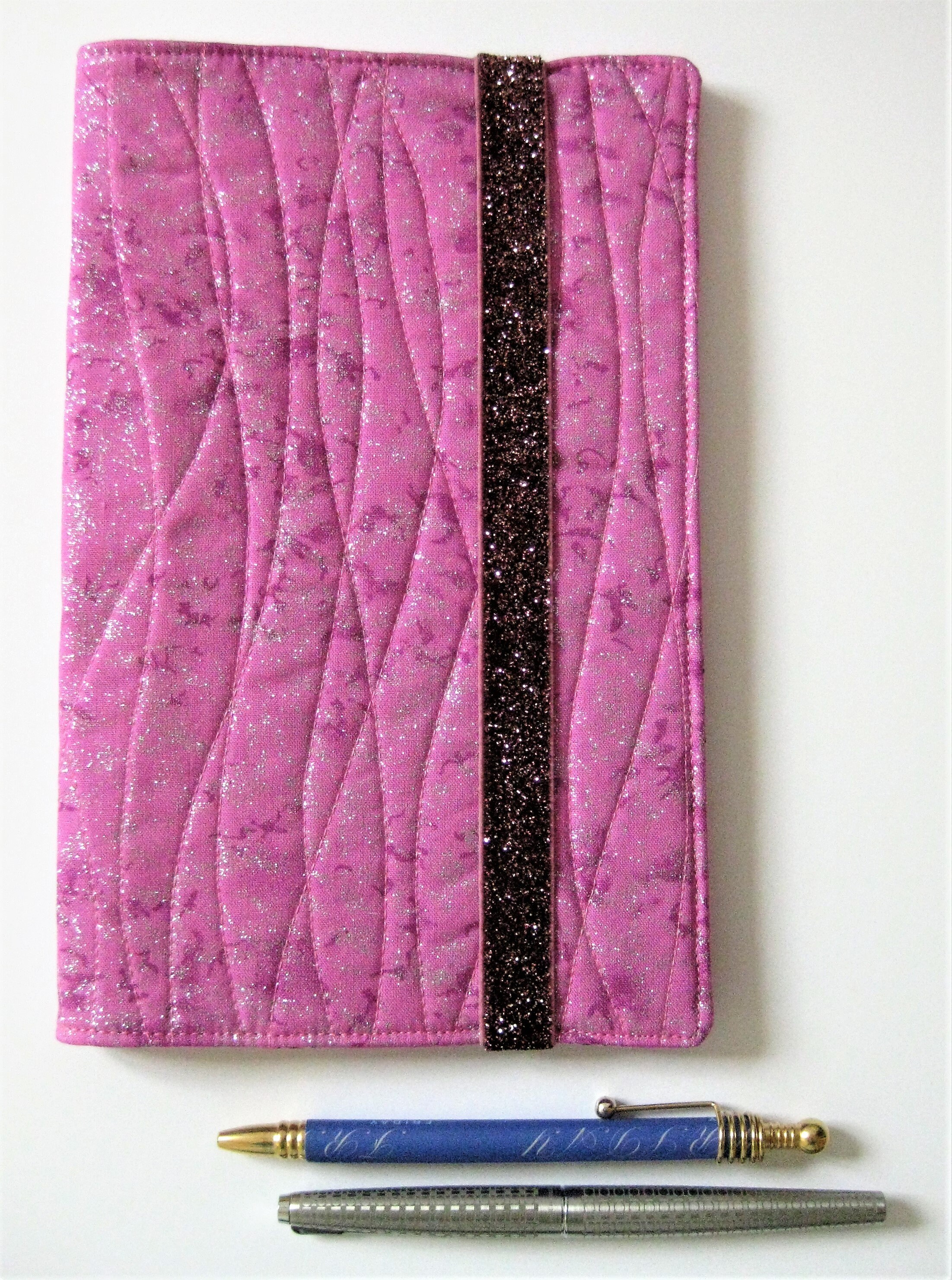 Pink Glittery Quilted Notebook Cover With Ruled Notebook Etsy UK
