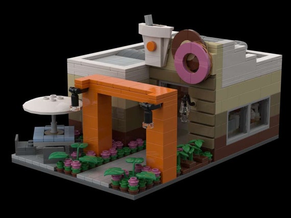 Drive Thru Coffee Donut Shop LEGO Custom MOC Digital Instructions Etsy
