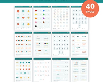 Può includere: Un set di 40 pagine per il monitoraggio dei progressi nella valutazione prescolare per bambini dai 3 ai 6 anni, con schede didattiche su forme, colori, numeri, lettere e schemi. Include griglie, elenchi e grafici in formato A4 e US Letter.