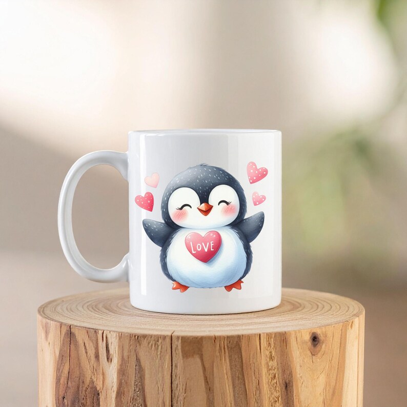 Valentine Animal Clipart Bundle | Sloth Penguin Owl Bunny PNG ...