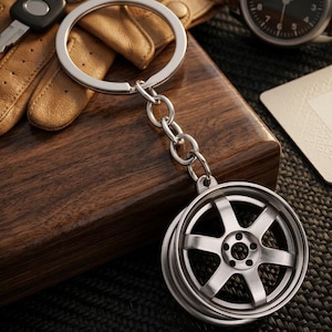 3D Wheel Rim Keychain | Metal Car Rim Keyring | Car Guy |JDM Auto Accessories