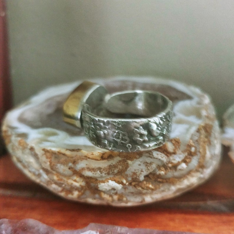 Gorgeous 22k and Sterling Watermelon Tournaline ring 6.75