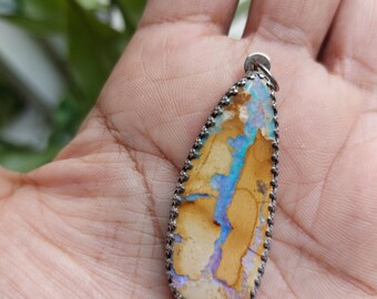 18k  and oxidized silver Welo Opal necklace/bracelet