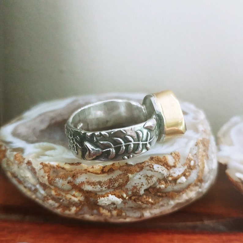 Gorgeous 22k and Sterling Watermelon Tournaline ring 6.75