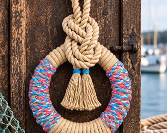Hand Made Colourful Rope Wreath