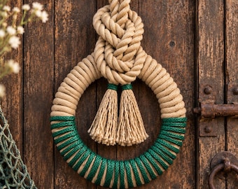 Hand Made Green Nautical Rope Wreath