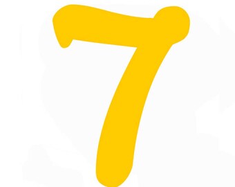 Iron on patch velour decal number 7 / patch in 14 colors 113