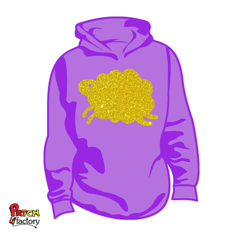 Sheep Glitter iron-on patch 24 colors