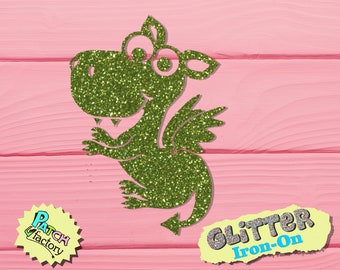 Dragon iron-on patch glitter 33 colors