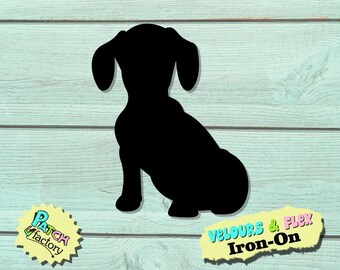 Dog "dachshund" iron-on patch in 49 colors