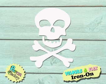 Skull  crossbone iron-on in 49 colors