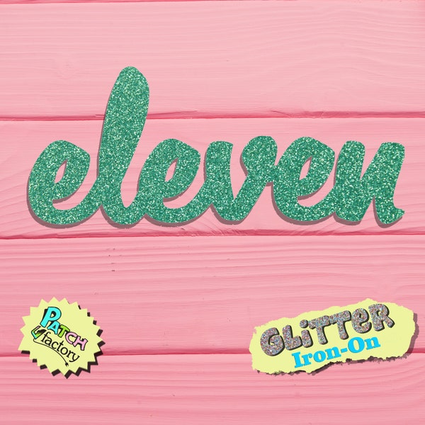 Iron-on patch number eleven 33 glitter colors