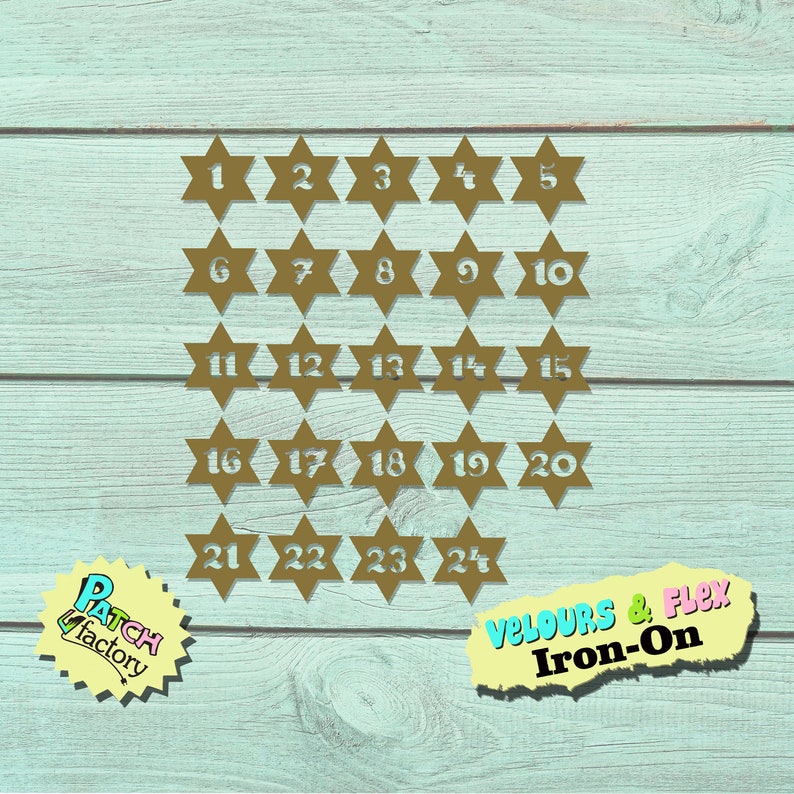 Advent Calendar Numbers Iron on 49 Colors Etsy