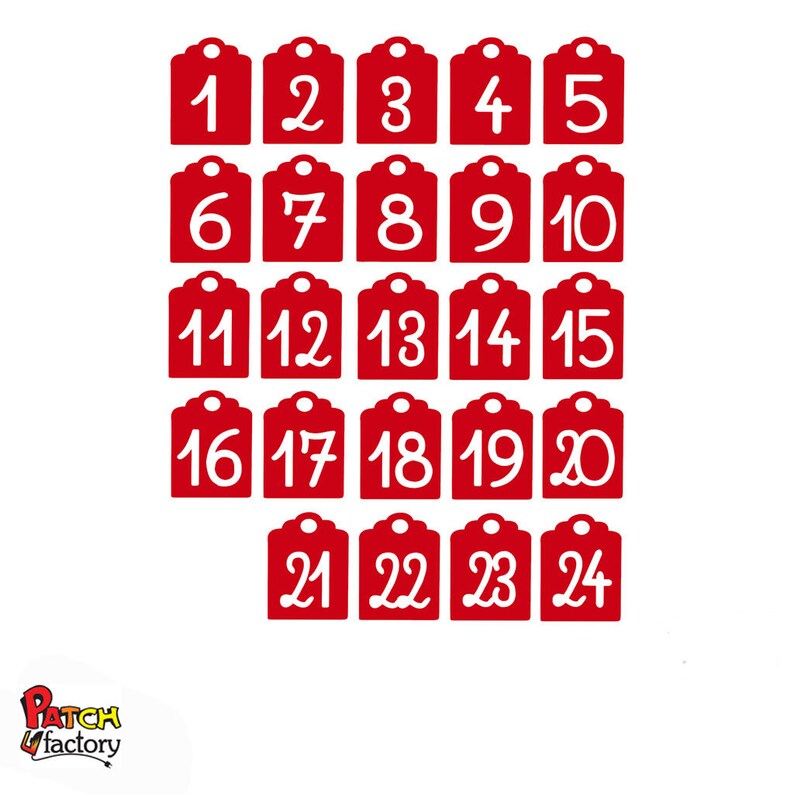 Advent calender numbers ironon label 49 colors Etsy