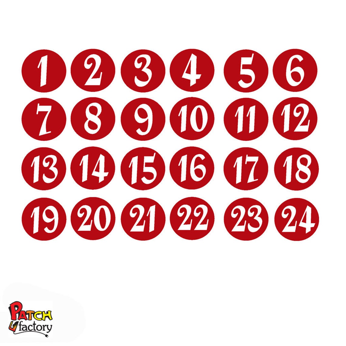 Advent calendar numbers ironon patch set 49 colors Etsy