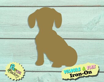 Dog dachshund iron-on transfer mini in 49 colors