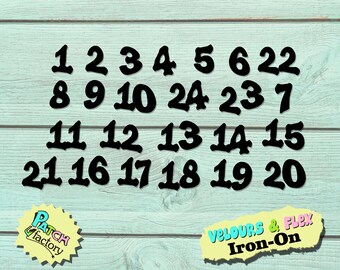 Advent calender numbers iron-on 49 colors