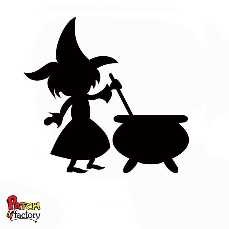 Bügelbild Hexe mit Kessel Farbwahl Etsy