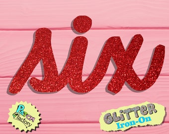 Immagine stiratura Number Six glitter personalizzabile 33 colori