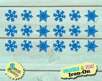 Snowflakes iron-on patch set in 49 colors