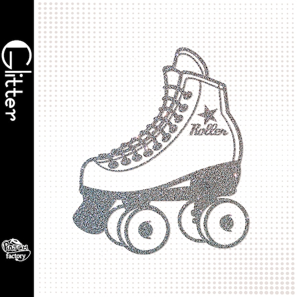 Glitter Rolle-Skate iron-on patch in 33 gcolors