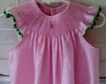 BISHOP BUBBLE Ready to Smock, ANGEL sleeve ready to smock Bishop Bubble, Custom Made to order Bubble