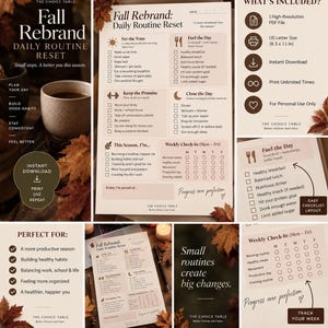 Fall Rebrand Daily Routine Reset Checklist (Digital Download)