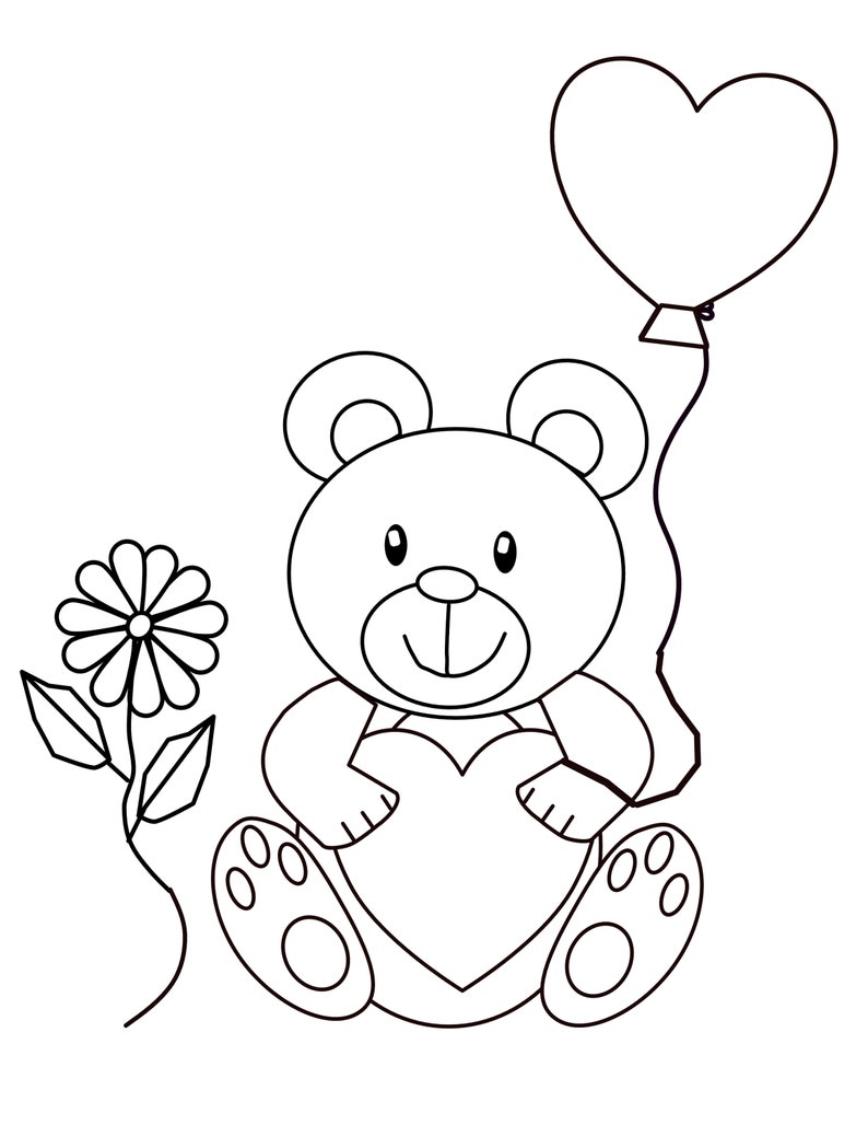 Printable Valentine Coloring Pages, Kids Coloring Pages, Instant ...
