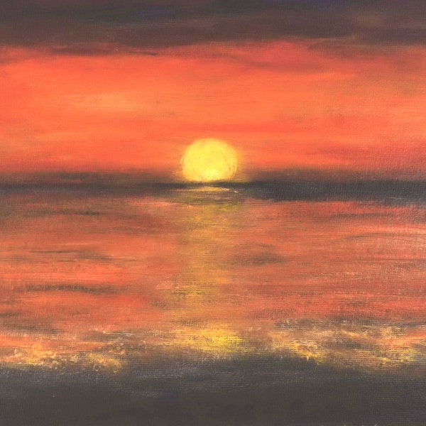 Greeting Card, Hand Painted, Florida Sunset,  Beach Card, All Occasion