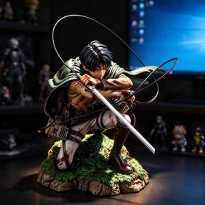 Levi Ackerman Figur, Attack on Titan PVC-Statue, Anime-Sammlermodell, Captain Levi Dekoration, Geschenk für Manga-Fans