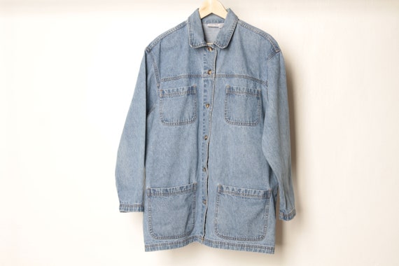 Denim Twin Peaks Oxford Denim Chore Jacket 90s Jacket Coat Etsy