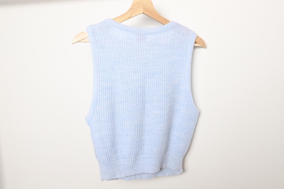 vintage mid-century knit SWEATER tank top vest wo… - image 4