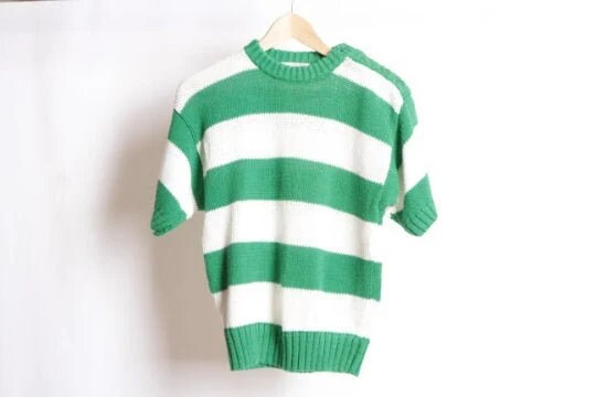 Black and Green Striped Sweater - Etsy 