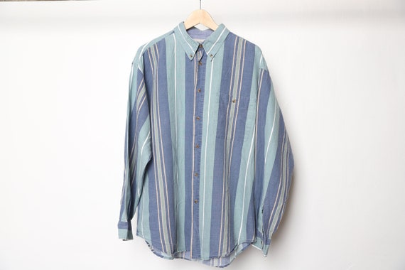 green striped oxford shirt